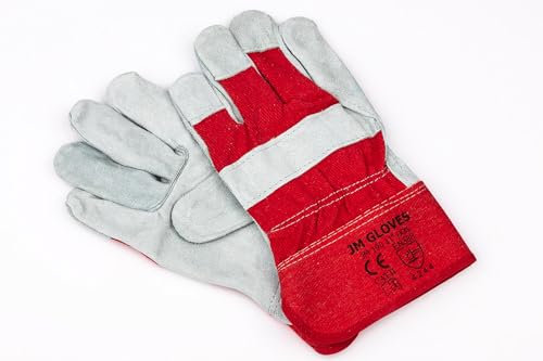 JM Gloves JM 190 SCHUTZHANDSCHUHE mit Spaltleder verstärkte Handschuhe Leder Handschuhe Arbeitshandschuhe 12 Paare (11)