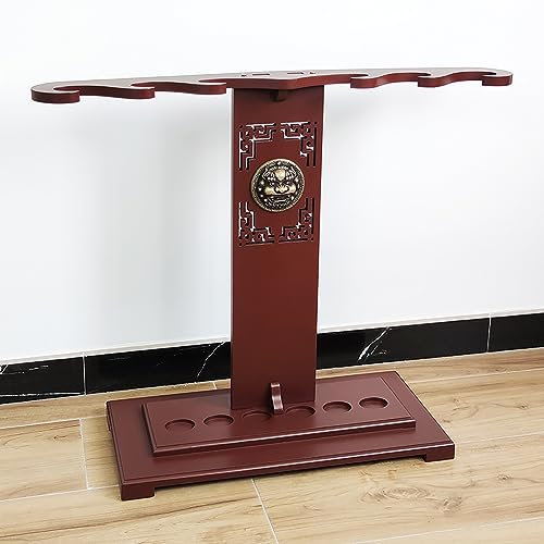 HJHUUA Katana-Schwertständer,Schwertkolben,vertikaler Ausstellungsständer im Haus,hohlgeschnitzte Waffenständer,fächerförmiger bodenstehender Schwerthalter für Bokken,Lichtschwert