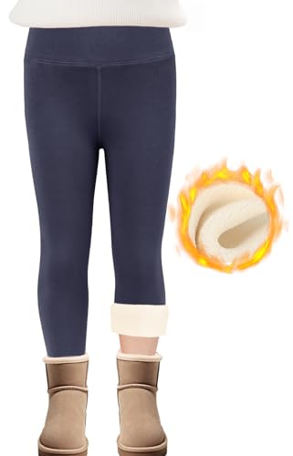 SPFASZEIV Leggings Forro Polar para Niñas Cintura Alta Invierno Térmico Algodón Largo Pantalones para Niñas 5 a 11 Años