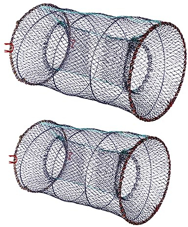 HONMEET Piège À Poisson Pliable Professionnel 17.72X9.84X9.84 Pouces Filet Multifonction Léger Compact pour Crabes Crevettes Homards Pêche Extérieure