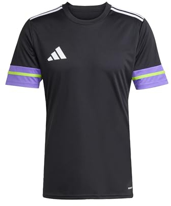 adidas Men's SQUADRA25 Jersey Short Sleeve, Black/Purple Rush/Semi Solar Slime, S