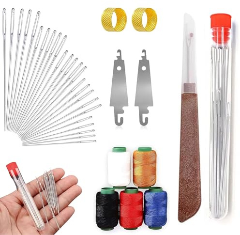 37PCS Sewing Tool Set, Stainless Steel Sewing Kit, Big Eye Steel Needle Set, Portable Hand Made Craft Set, DIY Hand Made Craft Set, for Beginners & Daily Use(1 Set)