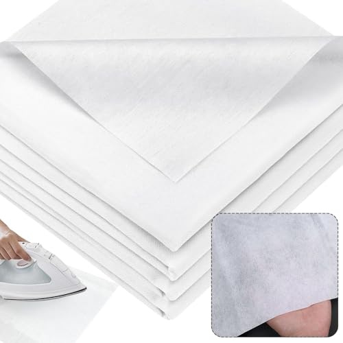 KOVSGQ Mellanfoder självhäftande sömnadstyger, strykjärn, 100 x 100 cm, vita icke-vävda tyger, 55 g/m², för strykning, sömnad, förstärkta kläder
