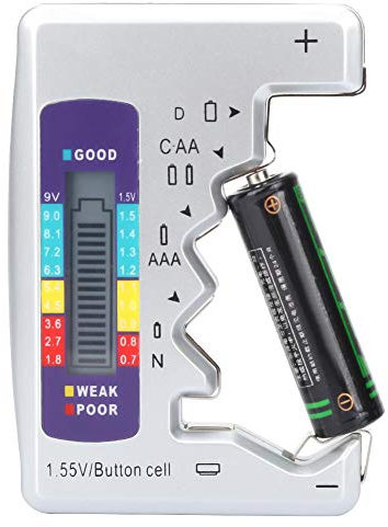 Probador de batería, detector de capacidad de batería, batería recargable AA/AAA 90 x 60 mm / 3,5 x 2,4 pulgadas pilas de botón para medir la energía de la batería