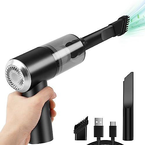suloea Mini Aspirador de Mano sin Cable, Aspirador Potente Portatil con luz LED, para Coche/Teclado