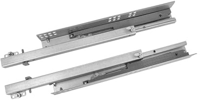Amig - Lot de 2 glissières coulissantes en acier zingué pour meuble, commode ou armoire | Extraction partielle avec fermeture automatique | Résistance de charge : 25 kg/paire | Dimensions : 350 mm