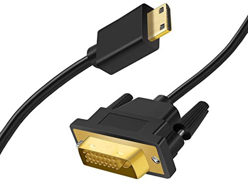 Twozoh Mini HDMI auf DVI Kabel 1M, HDMI Mini (C) auf 24+1 Pin DVI-Kabel, unterstützt 1080p 720p