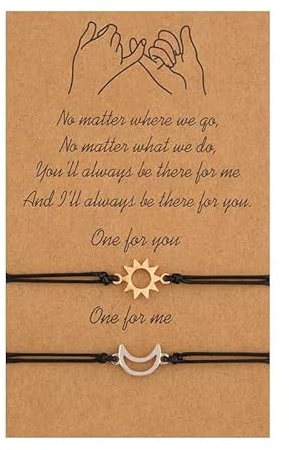 Tuklye 2Pcs Friendship Bracelets for Men and Women Best Friend 100 Percent Handmade String Rope Adjustable Close Relationship Promise Matching Jewelry Forever Gift, Silver, 18 30 cm (ODEROL1-a)