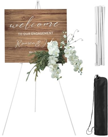 Kureny Künstler Staffelei Stand,Tragbar faltbar,160cm Verstellbares Stativ Tisch Kunst Leinwand Malerei Display,Staffelei Ständer für Hochzeitsschild,Poster, Malerei (weiß)
