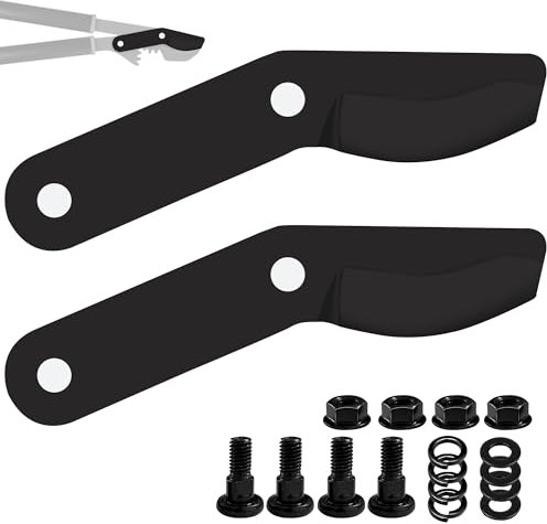Aussio (2-Pack) Alloy Steel Lopper Replacement Blades with Screws, Compatible with Fiskars Garden Loppers – Heavy-Duty Large Pruner Blades for Tree Trimming, Branch Cutting and Gardening Tools – Black