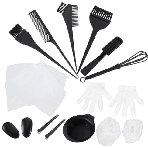 Generic 1 Set DIY Hair Coloring Oil Highlighting Spray Hair Colour Remover Detangle Brush Applicator Kit Bleached Directions Dye Bristle Detangler Toner Plastic Black