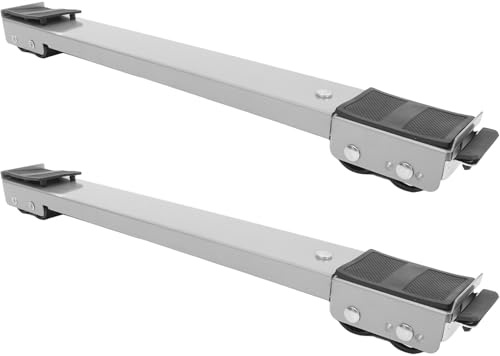 SEWACC Base Regolabile con Rulli Mobili Antiscivolo per Lavatrice e Asciugatrice Supporto Estensibile per Frigoriferi e Mobili Pesanti Installazione senza Attrezzi Piattaforma Stabile