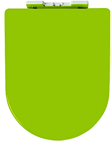 Siège de toilette robuste à fermeture douce à dégagement rapide pour salle de bain avec charnières réglables, design durable, adapté aux familles, 6 couleurs disponibles (vert, taille unique)