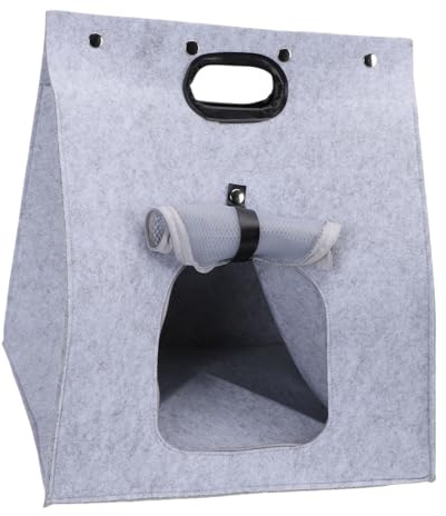 Fabater Bolsa de Viaje para Gatos, Bolso para Gatitos, Cama Nido de Fieltro Portátil, Cómoda Cama Cueva para Gatos para un Lugar de Descanso, 18,9x15,94 Pulgadas (Gris Claro)