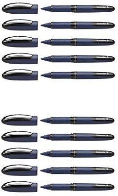 Schneider One Business Writing Instruments Rollerball Pen, Ultra Smooth Tip 0.6 mm (10x Black)