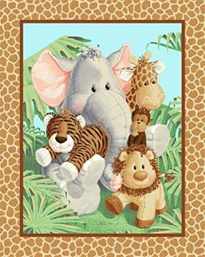 Veedaf 36 Fabric Traditions Panel - Jungle Babies Patty Reed Nursery Baby Wallhanging