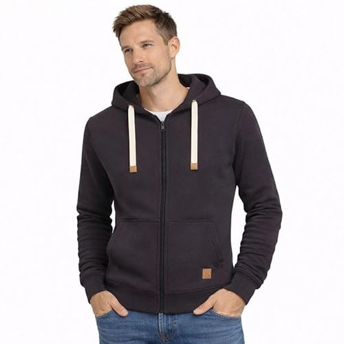 Blu Apparel Mens Full Zip Jenson Hoodie - Charcoal - X Large