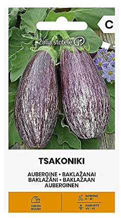 Zalia stotele | Semillas de berenjena TSAKONIKI | Semillas de hortalizas | Semillas de berenjenas | Semillas de plantas | Semillas de jardín | 1 paquete