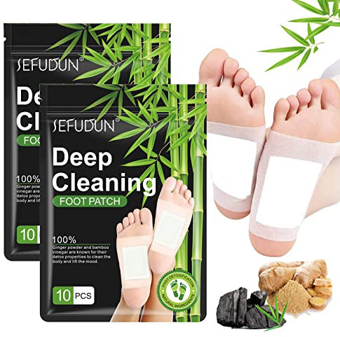 Detox Foot Patches, 20 PCS Detox Foot Pads for Foot Care & Stress Relief & Deep Sleep, 100% Natural Deep Cleaning Foot Patches with Bamboo Vinegar to Help Cleanse Body and Enhance Blood Circulatio