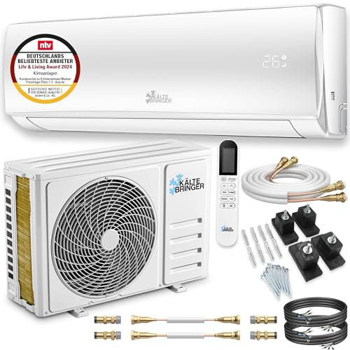 Kältebringer Split Climatiseur Quick Connect 18000 BTU - 5,1 kW - Avec fonction de chauffage - très silencieux & économe en énergie, avec console au sol - Marque de qualité Allemande
