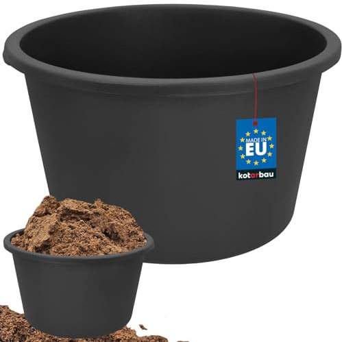 KOTARBAU® Secchio per malta, secchio da costruzione, rotondo, nero, 45 l
