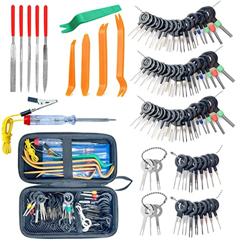 87 Pcs Terminal Removal Tool Kit, Electrical Pin Removal Tool Set | Connector Depinning, Wire Terminal Release Tools, Automotive Connector Repair, Compatible with Deutsch AMP Delphi Molex