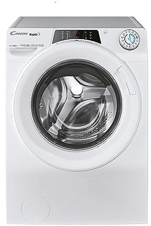 Candy RapidÓ Lavatrice 9 Kg, Libera Installazione, Carica Frontale, Classe A, 1200 Giri, 9 Programmi Rapidi, Funzione Vapore, Wi-Fi + BLE e App hOn, 60 x 53 x 85 cm, Bianca - RO 1294DWMT/1-S