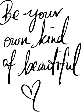 Inspirational Vinyl Wall Decals, Be Your Own Kind of Beautiful Quote Wall Sticker Wall Art Home Decor Wall Stickers for Living Room Bedroom Office Bathroom Girl Home Decoration(Black)
