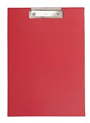 MAUL Klemmbrett A4 MAULpoly | Schreibbrett aus Karton mit PP Folienüberzug | Clipboard zum Aufhängen | Moderner Klemmer zur Aufbewahrung von Papier | Für Büro, Küche und Werkstatt | Rot