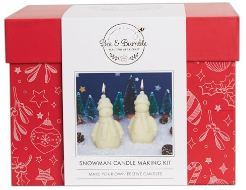 Bee and Bumble Candle Making Kit, Snowman, Multicoloured, Single Craft Kit, Perfect Hobby Craft Gift for Adults and Kids. Beginner and Experienced Starter Craft Set