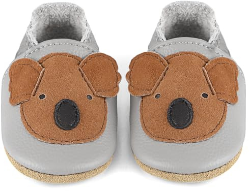 LACOFIA Baby Soft Leather Shoes Toddler Anti-Slip Slipper 0-24 Months | Infant Boys Girls Prewalkers,First Walkers,Non-Slip Soft Sole Booties,Easy on/off,Lightweight,Indoor Loafers