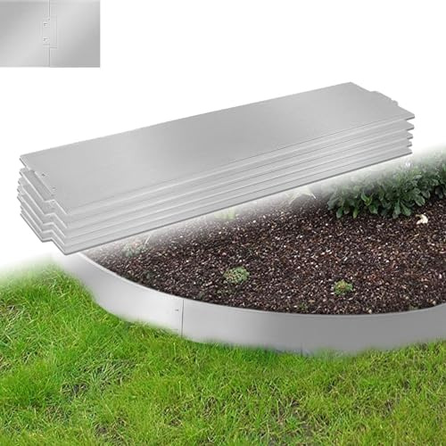 MAYTIIMO Rabattkant galvaniserad metall 100 x 18 cm 5 stycken rabattkant, klippkant palisade, längd 5 m – höjd 18 cm, silver