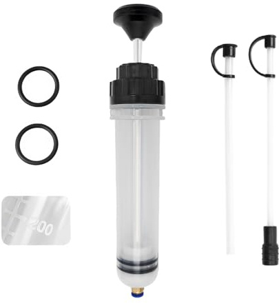 povtii 200cc Fluid Extractor, Automotive Fluid Extractor Pump, Manual Extraction and Filling Pump with Two Extraction Tubes, Universal Fluid Oil Change Evacuator Car Accessories