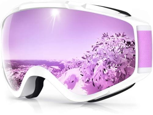 Findway, Gafas de esquí y snowboard, Jet Snow, para mujeres, hombres, jóvenes, adolescentes, OTG, sobre casco, antivaho, 100 % protección UV, antirreflejos