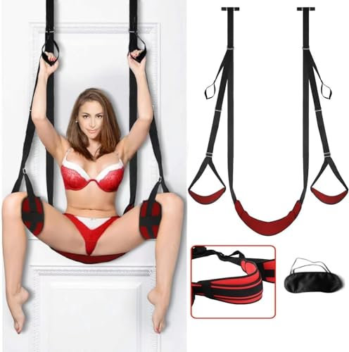 Sex Furniture for Bedroom, Door Swing Accessories Kit Sweater S-ex Frequent Flyer BDSM S-ex Toys S-ex Slingshot Swing for Adults Bondage Love Slings for Adult Couples with Adjustable Straps (Black)