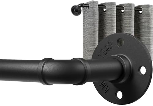 Ulinkbee Curtain Poles For Eyelet Curtains, 80-367cm Adjustable Curtain Rail, 25mm Diameter Extendable Curtain Poles Indoor/Outdoor Curtain Rods for Bedroom, Living room, Office