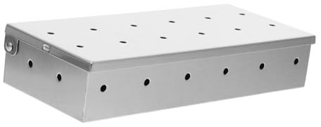 DINHEAROM Scatola Per Affumicatura in Acciaio Inox Per Trucioli Di Legno Contenitore Per Affumicare Carne e Pesce Per Barbecue Accessorio Per Grigliate Gas