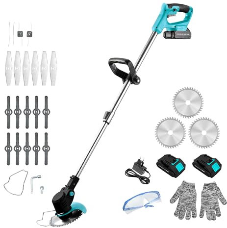 Cecotec Desbrozadora Eléctrica a Batería Cortabordes FastCut 3000 Freemove. Batería 21V, Potencia de 650W, Multifunción, Cabezal Orientable, Tubo Telescópico Regulable, Incluye Accesorios y Recambios