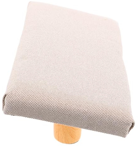 GLEAVI Beige Wooden Stool with Cushion, Versatile Design and Reliable Build for Comfortable, Prayer Bench and Mindfulness Sessions