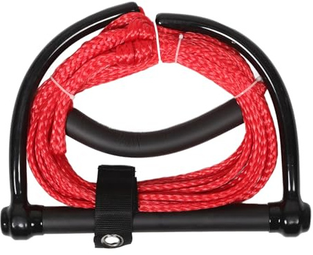 Hemobllo Corda per Sci Nautico Impugnatura Comoda Resistente all Abrasione in Pp, Corda Portatile per Wakeboarding e Tubing Rossa