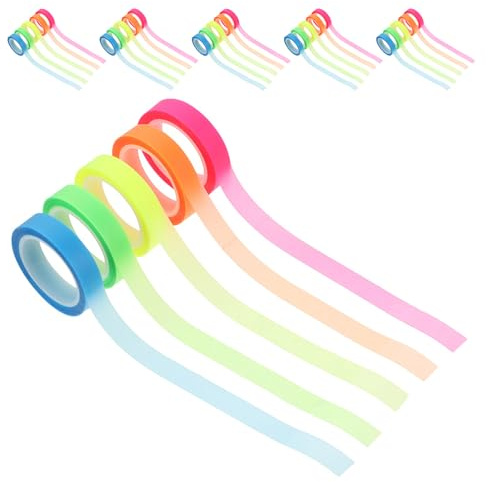 Tofficu Ruban Adhésif Transparent Autocollant Amovible, 30 Rouleaux, Onglets Inscriptibles pour Cahiers et Classeurs, Fournitures Scolaires pour Organisation et Prise de Notes