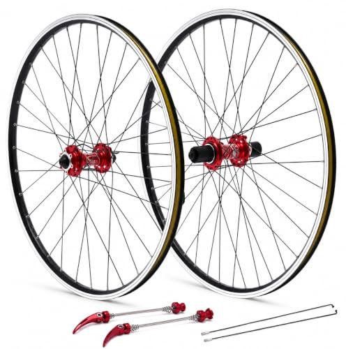 Par de ruedas MTB 27,5 Pulgadas, Llanta MTB Aluminio, Rueda Bicicleta Delantera y Trasera con Freno de Disco 6 Agujeros, Bloqueo Rápido, 32 Radios, Buje Rodamientos Sellado para Cassette de 7 a 12