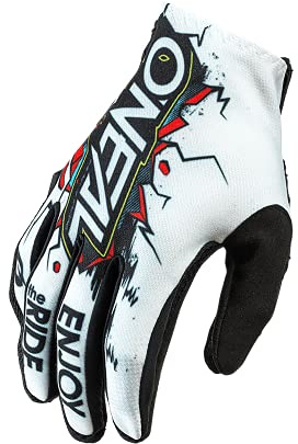 O'NEAL | Guanti bici e motocross | Bambini | MX MTB DH FR Downhill Freeride | Materiali flessibili e durevoli, mano superiore ventilata | Guanto Matrix Youth Villain | Bianco Multi | Taglia XS