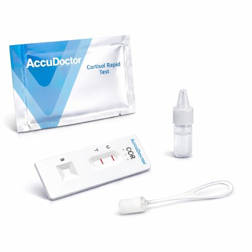2X Test Cortisolo Salivare AccuDoctor – Kit Rapido per Misurare Il Cortisolo nella Saliva, Ormone dello Stress, Test per Uomo e Donna, Test Salivare Kit