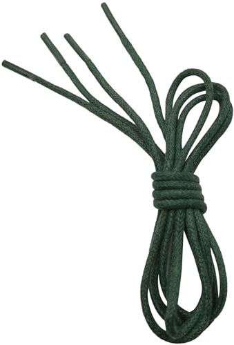 VSUDO 90 cm Waxed Dark Green Shoe Laces, 2.5mm Thin Round Laces for Oxford Brogues Derby or Blucher Dress Formal Shoe, Replacement Shoelaces for Women or Men (1 Pair-Blackish Green-90cm)