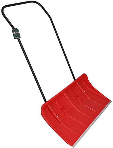 KOTARBAU® Pala da Neve con Ruote 80 cm Pala da Neve con Profilo in Alluminio Pala da Neve con Manico in Metallo Spazzaneve Rosso PROFI