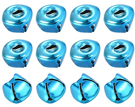 sourcing map 12 Stück Glöckchen, Metallglöckchen, 20mm Glöckchen Zum Basteln, Kleine Glocken, Schellen für Handwerk, DIY Weihnachten Dekoration, Geschenkdeko, Blau
