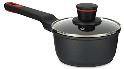 Kinvara Cazo con Tapa Molten Negro Aluminio (Ø 16 cm)