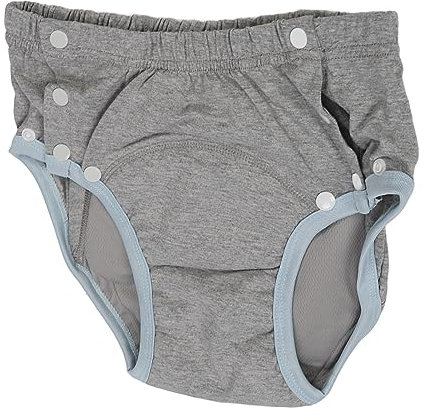 Pannolino per adulti, pannolino in tessuto, taglia M, pannolino in tessuto riutilizzabile per anziani, grigio, puro cotone, extra assorbente per uso quotidiano