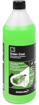 ERRECOM Green Cool, Green Coolant and Antifreeze -30°C/+107°C, Formulation with organic-based OAT inhibitor package, G12, Ready to Use, 1 Litre